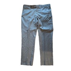 Coppley Flat Front Dress Pants Size 38x30 Cade In Gray 100% Wool
